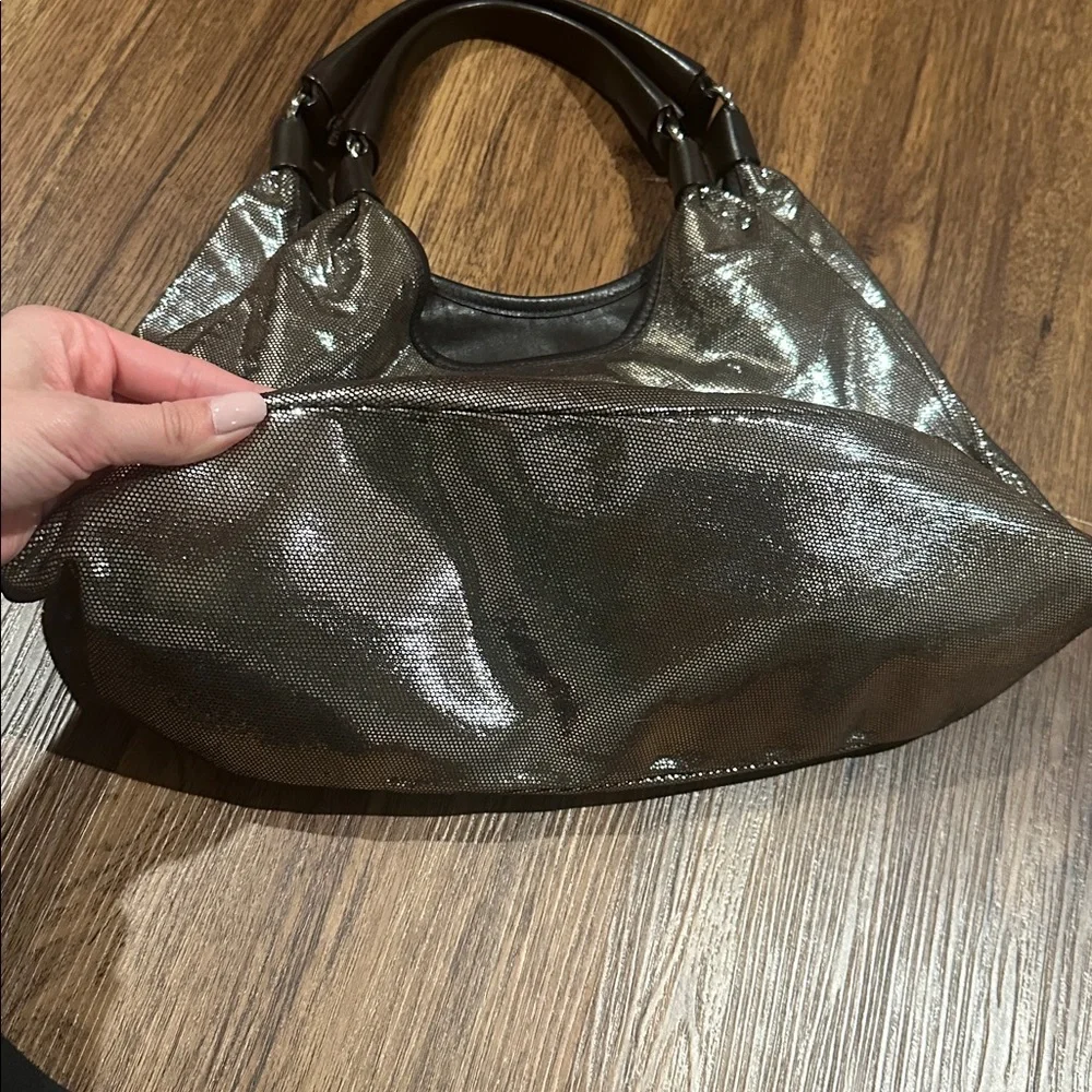 Rare Vintage Kate Spade Metallic Silver Hobo Bag - EUC!